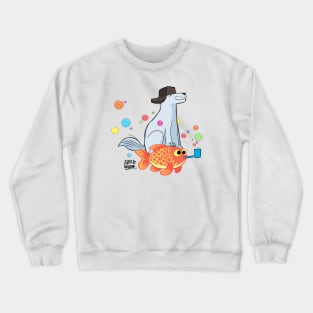 Viktor flying his goldfish Crewneck Sweatshirt